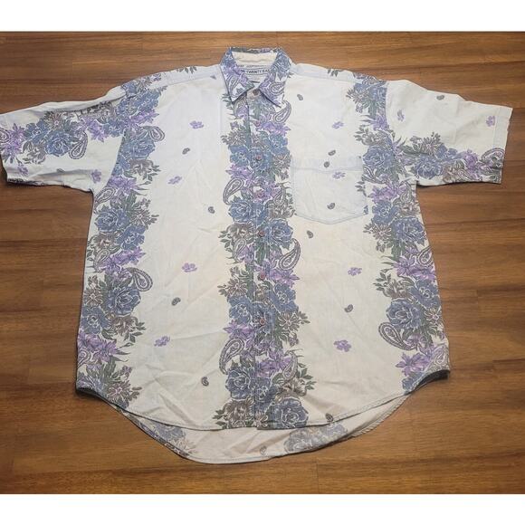 VTG Nine Twenty East Men’s M Floral Button Down Shirt Aloha Surf Style GVC - Picture 1 of 6